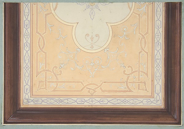 Design for the decoration of a ceiling with strapwork and rinceaux