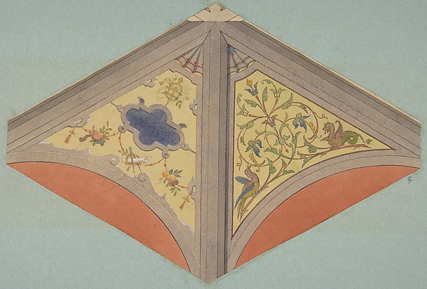 Designs for the painted decoration of a vaulted ceiling