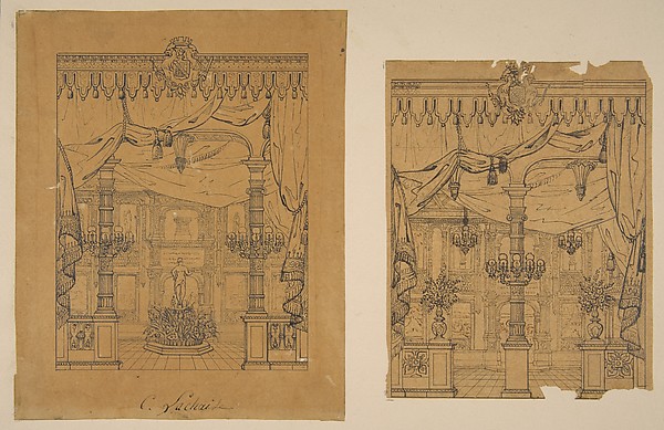 Two Views of a Grand Foyer
