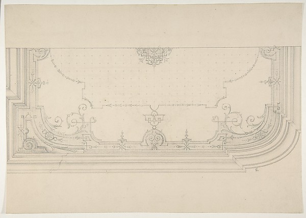 Design for the decoration of a wiling with strapwork and rinceaux