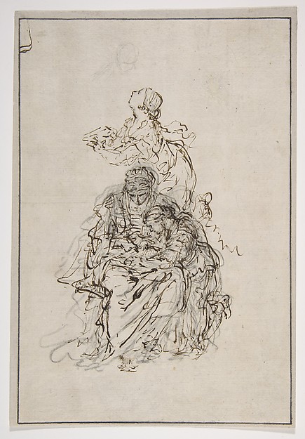 Studies for an Education of the Virgin: Saint Anne Teaching the Virgin to Read by Sebastiano Ricci