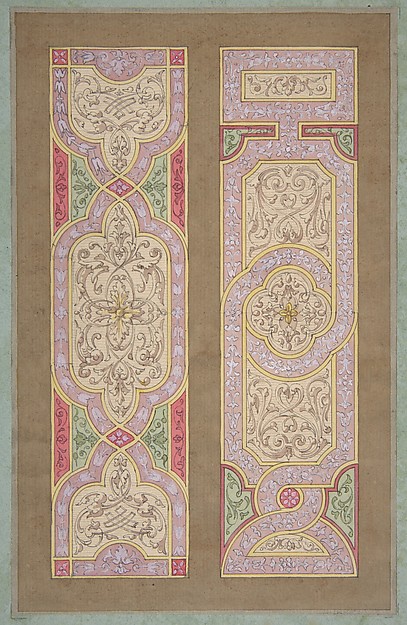 Designs for two panels painted in rinceaux