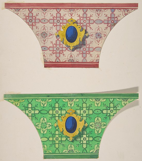 Two designs for the painted decoration of ceiling coves with cartouches by Jules-Edmond-Charles Lachaise, The Metropolitan Museum of Art
