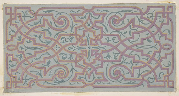 Design for the decoration of a ceiling with strapwork