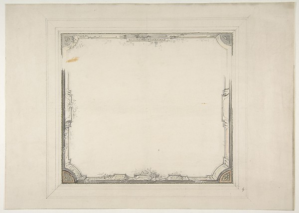Design for a ceiling to be decorated with a trompe l'oeil balustrade