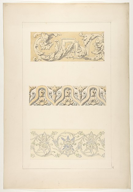 Three designs for decorative borders