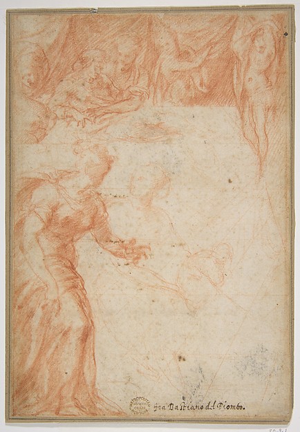 Figural Studies for a Scene (The Birth of the Virgin or Saint John the Baptist?) by Rosso Fiorentino