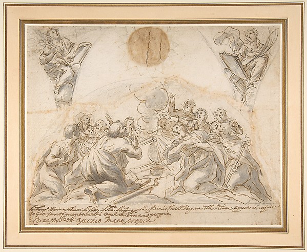 The Apostles at the Tomb of the Virgin, and Studies for Two Pendentives by Francesco Maria Salvetti