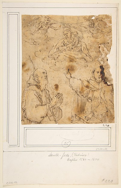 Virgin and Child with two angels appearing to two saints by Fabrizio Santafede