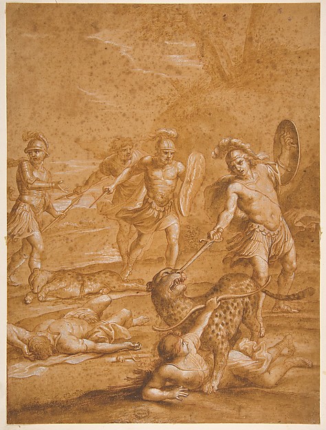The Shipwrecked Alphone Rescues Lisamante from a Panther