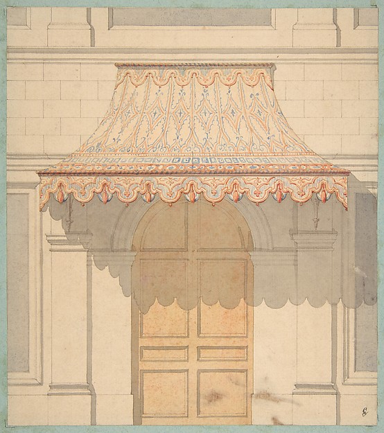 Design for an awning over a door, in Moorish style