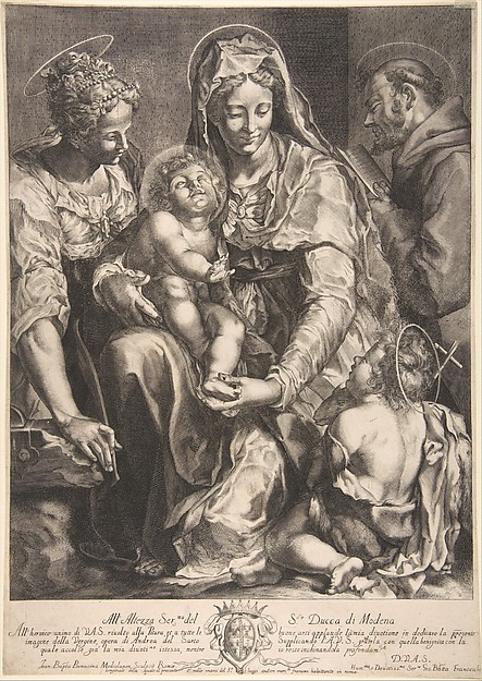 Virgin and Child with Saint Catherine, Francis of Assisi and John the Baptist by Giovanni Battista Bonacina