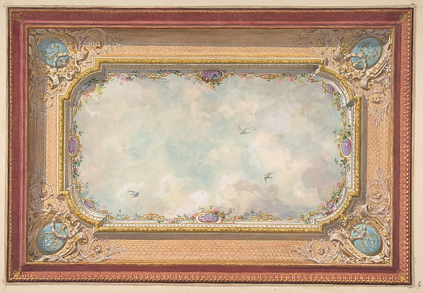 Design for a ceiling with trompe l'oeil sky