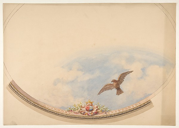 Design for a ceiling painted with clouds and a soaring eagle
