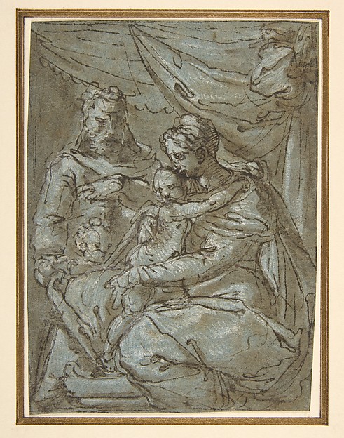 The Holy Family with the Infant Baptist by Girolamo Siciolante da Sermoneta