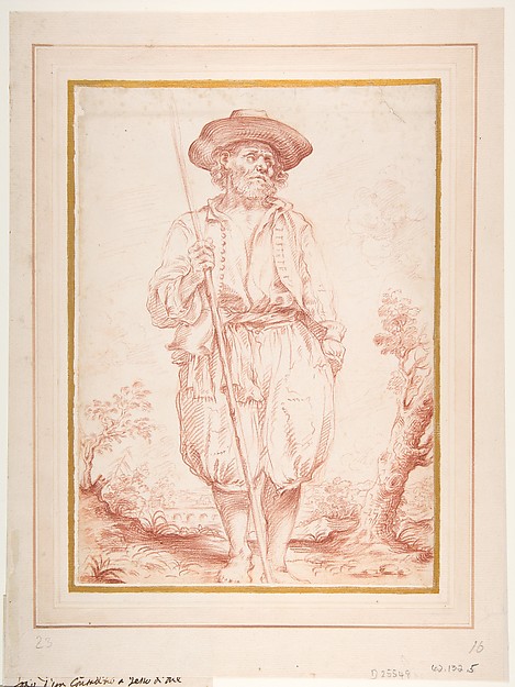 Standing Countryman Holding a Staff