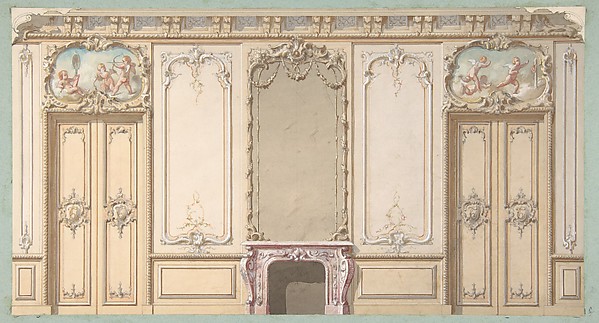 Elevation of a salon decorated in Louis XV style