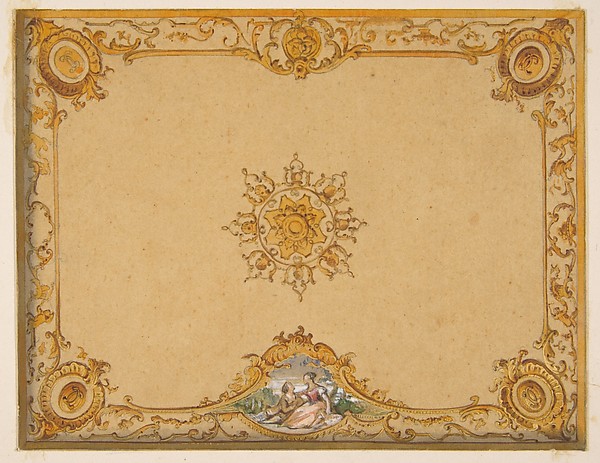 Design for a ceiling with painted decoration