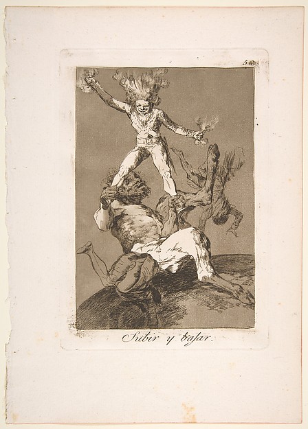 Plate 56 from "Los Caprichos": To rise and to fall (Subir y bajar)