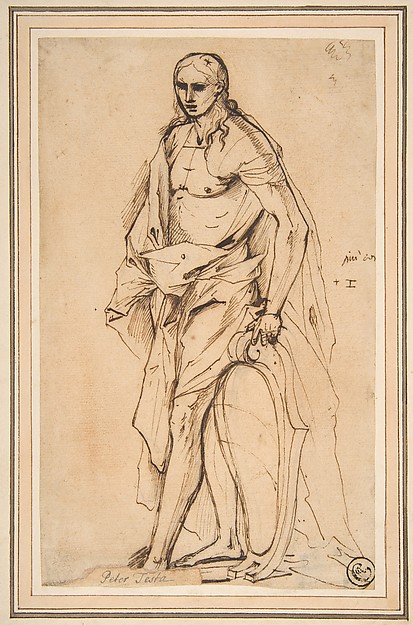 Standing Male Figure Supporting a Shield