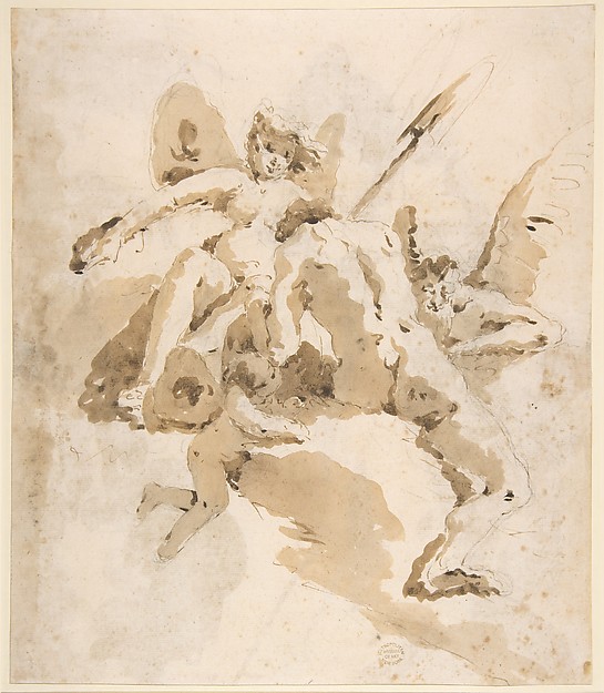 Design for a Ceiling (recto); Bearded Man Standing (verso)