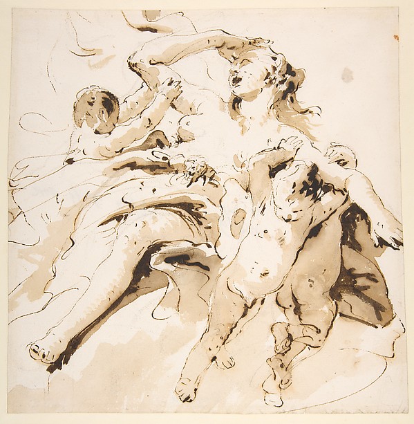Woman Transported by Three Putti