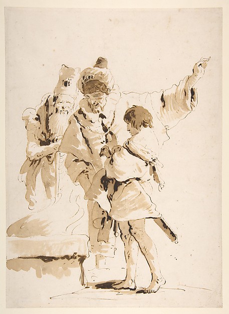 Scherzo di Fantasia: Two Standing Orientals and a Standing Youth with a Sword
