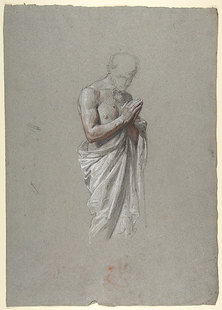 Study for Clovis (middle register; study for wall paintings in the Chapel of Saint Remi, Sainte-Clotilde, Paris, 1858)