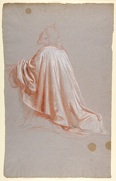 Drapery Study for a Bishop (lower register; study for wall paintings in the Chapel of Saint Remi, Sainte-Clotilde, Paris, 1858)
