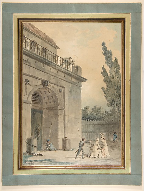 Visitors leaving a prison