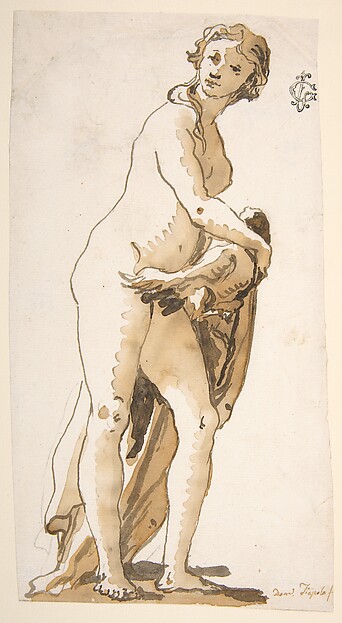 Study of a Garden Sculpture: Leda?