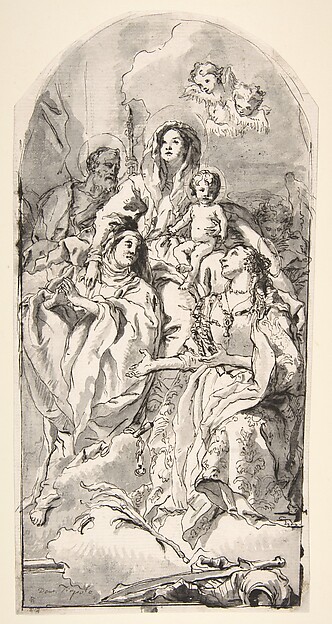 The Holy Family with Two Female Saints by Giovanni Domenico Tiepolo