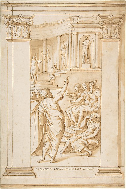 Saint Paul Speaking before King Agrippa (Acts 26) by Giorgio Vasari