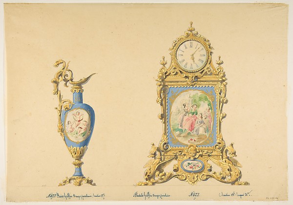 Designs for an Ewer and Clock