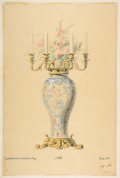 Design for a Vase with Candelabra