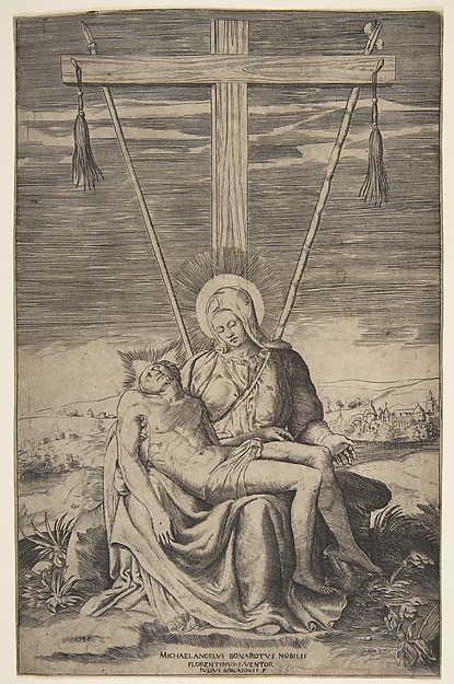 Pieta under the Cross of Golgatha