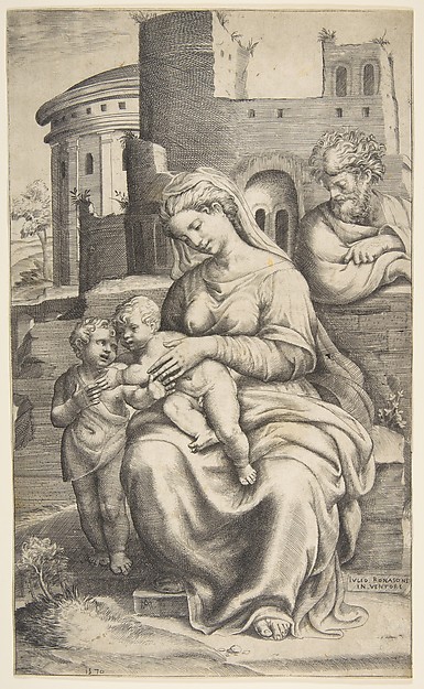 The Holy Family with Saint John the Baptist by Giulio Bonasone