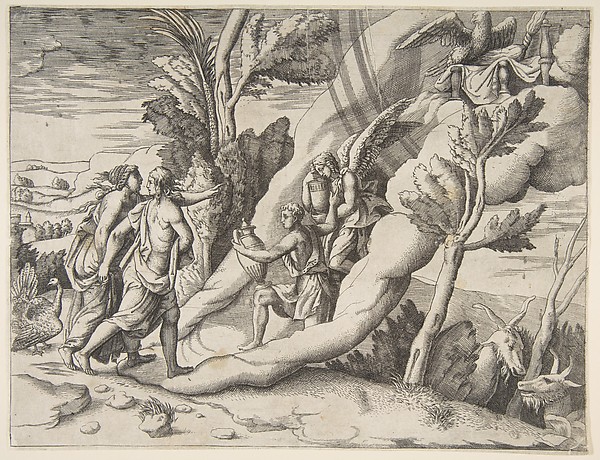 Jupiter and Juno being received in the heavens by Ganymede and Hebe, from "Division of the Universe"