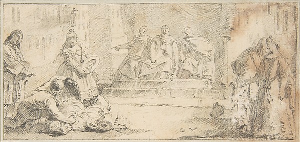 Illustration for a Book:  Booty Presented to Three Dignitaries
