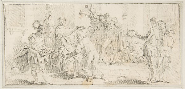 Illustration for a Book:  Allegorical Scene of Coronation