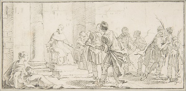 Illustration for a Book:  Scene of Peacemaking