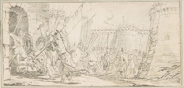 Illustration for a Book:  Soldiers Storming a City