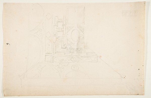 Drawing After and Architectural Fragment of a Coffered Ceiling