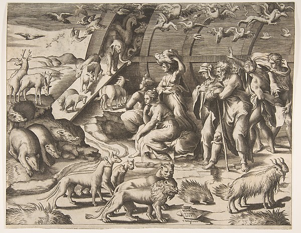 Noah leaving the Ark by Giulio Bonasone