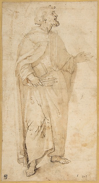 Standing Figure of Saint Peter Holding Book and Keys. by Giovanni de' Vecchi