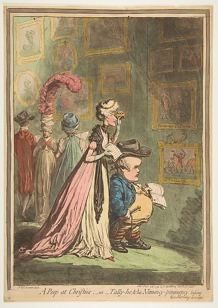 A Peep at Christies;–or–Tally-ho & his Nimeny-pimeney taking the Morning Lounge
