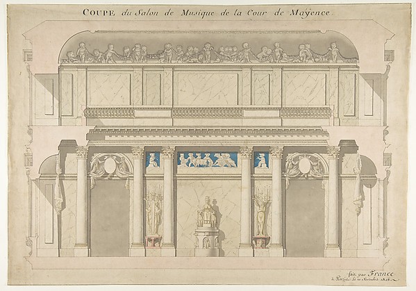 Design for a Music Room by Anonymous, French, 19th century, The Metropolitan Museum of Art