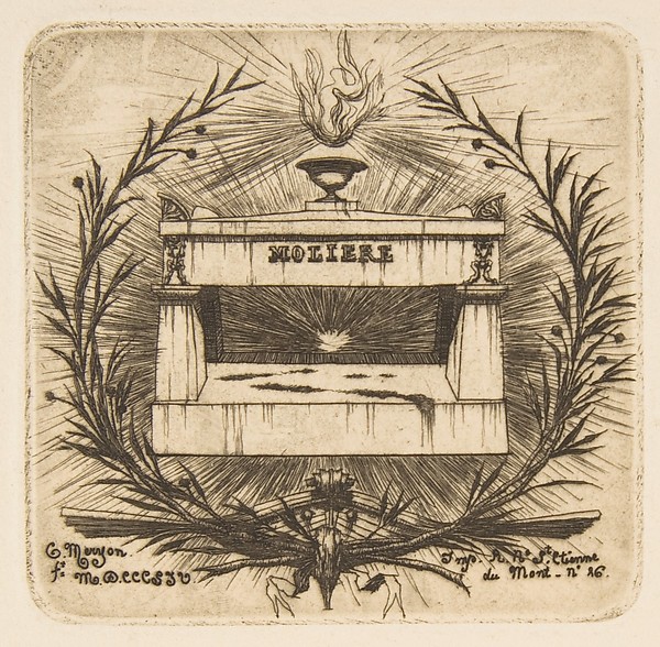Le Tombeau de Molière (au Père-Lachaise) (Molière's tomb, Père-Lachaise Cemetery), Paris, from "Etchings of Paris"