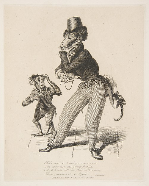 Monkey Dandy, from Monkey-ana, or Men in Miniature