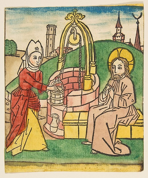 Christ and the Woman of Samaria by Anonymous, German, 15th century